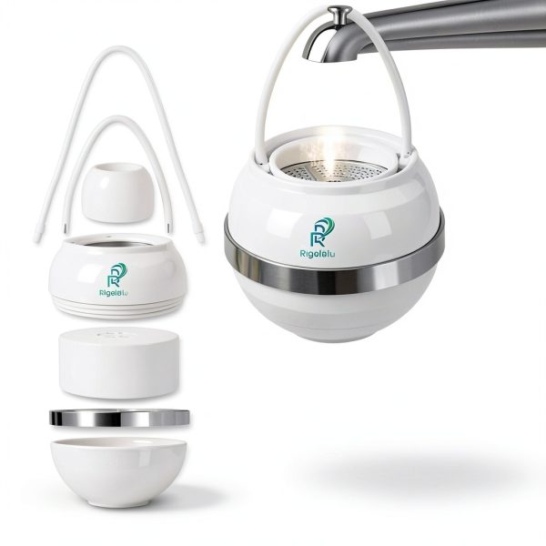 Rigelblu Shower Ball Water Filter Chrome Modern Bathroom-4