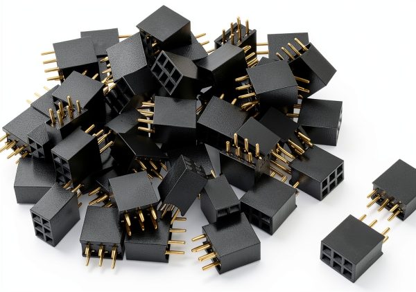 Pin Header uxcell 2.54mm Black Plastic Metal-0