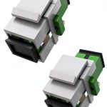VANDESAIL SC APC Fiber Optic Keystone Jack Coupler Grass Green 2‑Pack-0