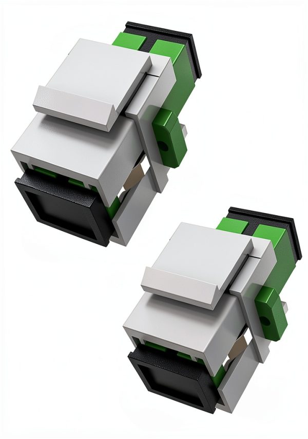 VANDESAIL SC APC Fiber Optic Keystone Jack Coupler Grass Green 2‑Pack-0