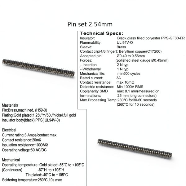 DIYhz 2x40 80P Male Female Pin Header 2.54mm Plastic Metal Black Gold-2